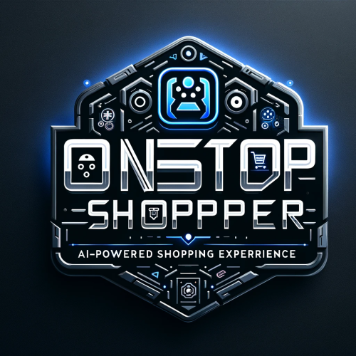 DALL·E 2023-11-11 16.27.27 - Design a logo with the text 'OneStopShopper' and the tagline 'AI-Powered Shopping Experience', ensuring all letters are correctly placed and legible.